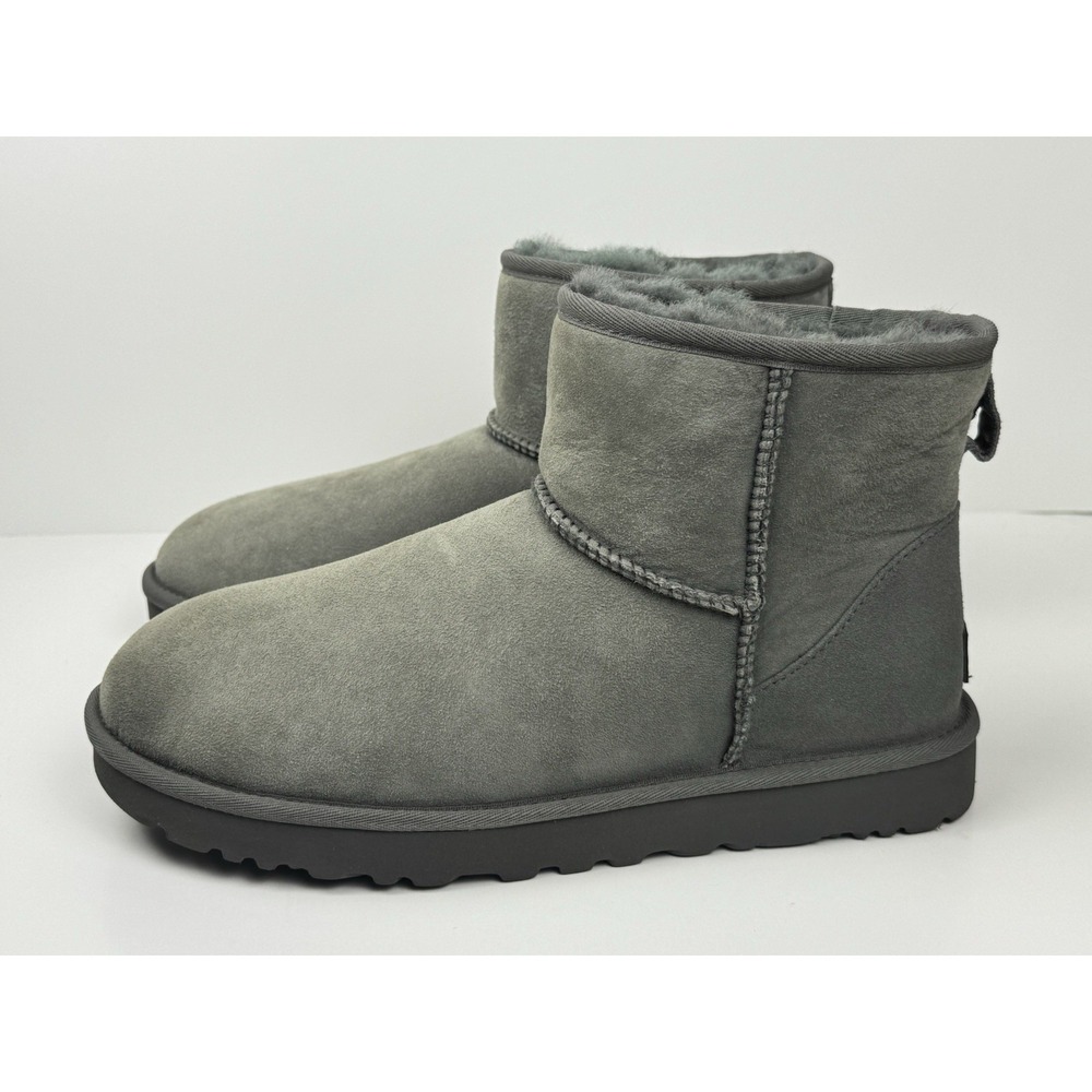 UGG Classic Mini II Sheepskin Wool Boots Women's Size 11 Grey W/1016222 - Picture 3 of 7